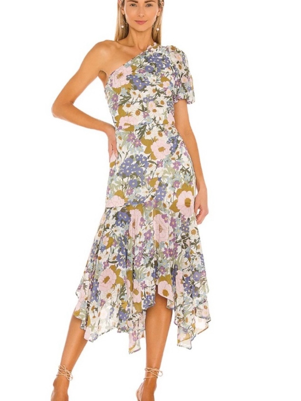 ASTR the label (REVOLVE) One-Shoulder Floral Midi Dress